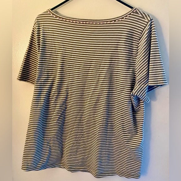 Talbots 💯 pima cotton short sleeve shirt with trim. Size XL. EUC. - Picture 4 of 4